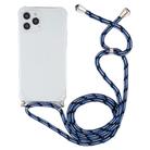 For iPhone 12 / 12 Pro Four-Corner Shockproof Transparent TPU Case with Lanyard(Blue White) - 2