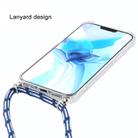 For iPhone 12 / 12 Pro Four-Corner Shockproof Transparent TPU Case with Lanyard(Blue White) - 3