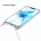 For iPhone 12 / 12 Pro Four-Corner Shockproof Transparent TPU Case with Lanyard(White Black) - 3