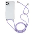 For iPhone 12 Pro Max Four-Corner Shockproof Transparent TPU Case with Lanyard(Purple Blue Yellow) - 2