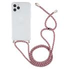 For iPhone 12 Pro Max Four-Corner Shockproof Transparent TPU Case with Lanyard(Purple Red) - 2