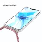 For iPhone 12 Pro Max Four-Corner Shockproof Transparent TPU Case with Lanyard(Purple Red) - 3