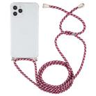 For iPhone 12 Pro Max Four-Corner Shockproof Transparent TPU Case with Lanyard(Red Grey Yellow) - 1