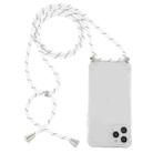 For iPhone 12 Pro Max Four-Corner Shockproof Transparent TPU Case with Lanyard(White Black) - 1