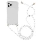 For iPhone 12 Pro Max Four-Corner Shockproof Transparent TPU Case with Lanyard(White Black) - 2