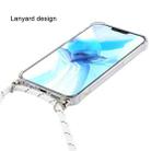 For iPhone 12 Pro Max Four-Corner Shockproof Transparent TPU Case with Lanyard(White Black) - 3