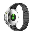 For Garmin 20mm Tri-beads Flat Buckle Titanium Alloy Watch Band(Black) - 1