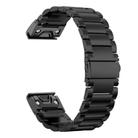 For Garmin 20mm Tri-beads Flat Buckle Titanium Alloy Watch Band(Black) - 2