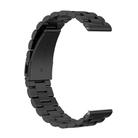 For Garmin 20mm Tri-beads Flat Buckle Titanium Alloy Watch Band(Black) - 3
