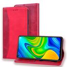 For Xiaomi Redmi Note 9 Business Stitching Horizontal Flip Leather Case with Double Folding & Bracket & Card Slots & Photo Frame & Wallet(Red) - 1