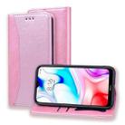 For Xiaomi Redmi 8 Business Stitching Horizontal Flip Leather Case with Double Folding & Bracket & Card Slots & Photo Frame & Wallet(Rose Gold) - 1