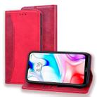 For Xiaomi Redmi 8A Business Stitching Horizontal Flip Leather Case with Double Folding & Bracket & Card Slots & Photo Frame & Wallet(Red) - 1