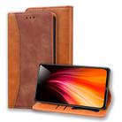 For Xiaomi Redmi Note 8 Business Stitching Horizontal Flip Leather Case with Double Folding & Bracket & Card Slots & Photo Frame & Wallet(Brown) - 1
