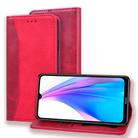 For Xiaomi Redmi Note 8T Business Stitching Horizontal Flip Leather Case with Double Folding & Bracket & Card Slots & Photo Frame & Wallet(Red) - 1