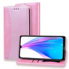 For Xiaomi Redmi Note 8T Business Stitching Horizontal Flip Leather Case with Double Folding & Bracket & Card Slots & Photo Frame & Wallet(Rose Gold) - 1