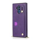 For Huawei Mate 20 Lite Wrist Strap PU+TPU Shockproof Protective Case with Crossbody Lanyard & Holder & Card Slot(Purple) - 2