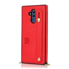 For Huawei Mate 20 Lite Wrist Strap PU+TPU Shockproof Protective Case with Crossbody Lanyard & Holder & Card Slot(Red) - 2