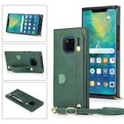 For Huawei Mate 20 Pro Wrist Strap PU+TPU Shockproof Protective Case with Crossbody Lanyard & Holder & Card Slot(Green) - 1