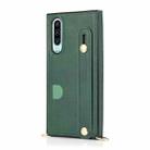 For Huawei P30 Wrist Strap PU+TPU Shockproof Protective Case with Crossbody Lanyard & Holder & Card Slot(Green) - 2