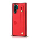 For Huawei P30 Pro Wrist Strap PU+TPU Shockproof Protective Case with Crossbody Lanyard & Holder & Card Slot(Red) - 2