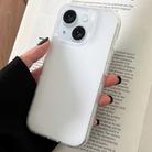 For iPhone 15 Transparent Comfortable Frosted TPU Phone Case(White) - 1