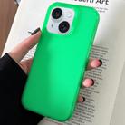 For iPhone 15 Transparent Comfortable Frosted TPU Phone Case(Green) - 1