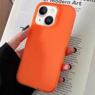 For iPhone 14 Plus Transparent Comfortable Frosted TPU Phone Case(Orange) - 1