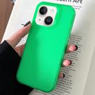 For iPhone 14 Plus Transparent Comfortable Frosted TPU Phone Case(Green) - 1
