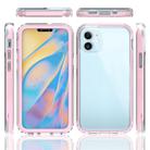 For iPhone 12 mini Shockproof TPU Frame + Clear PC Back Case + Front PET Screen Protector(Pink) - 1