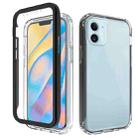 For iPhone 12 mini Shockproof TPU Frame + Clear PC Back Case + Front PET Screen Protector(Black) - 1