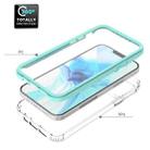 For iPhone 12 / 12 Pro Shockproof TPU Frame + Clear PC Back Case + Front PET Screen Protector(Mint Green) - 3