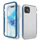 For iPhone 12 Pro Max Shockproof TPU Frame + Clear PC Back Case + Front PET Screen Protector(Blue) - 1