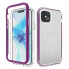 For iPhone 12 Pro Max Shockproof TPU Frame + Clear PC Back Case + Front PET Screen Protector(Purple) - 1