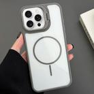 For iPhone 16 Pro Max PC Lens Holder MagSafe Magnetic Phone Case(Grey) - 1