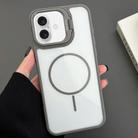 For iPhone 16 Plus PC Lens Holder MagSafe Magnetic Phone Case(Grey) - 1
