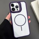 For iPhone 15 Pro Max PC Lens Holder MagSafe Magnetic Phone Case(Purple) - 1