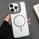For iPhone 14 Pro PC Lens Holder MagSafe Magnetic Phone Case(Grey) - 1
