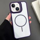 For iPhone 13 PC Lens Holder MagSafe Magnetic Phone Case(Purple) - 1