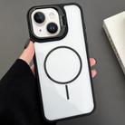 For iPhone 13 PC Lens Holder MagSafe Magnetic Phone Case(Black) - 1