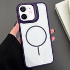 For iPhone 12 PC Lens Holder MagSafe Magnetic Phone Case(Purple) - 1