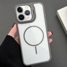 For iPhone 11 Pro Max PC Lens Holder MagSafe Magnetic Phone Case(Grey) - 1