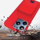 For Realme Note 60 / Note 60x Integrated Card Bag Solid Color Liquid Silicone Phone Case with Lanyard(Red) - 2