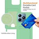 For Realme Note 60 / Note 60x Integrated Card Bag Solid Color Liquid Silicone Phone Case with Lanyard(Green) - 3