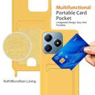 For Realme Note 60 / Note 60x Integrated Card Bag Solid Color Liquid Silicone Phone Case with Lanyard(Yellow) - 3