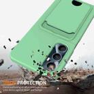 For Realme C65 4G Integrated Card Bag Solid Color Liquid Silicone Phone Case with Lanyard(Green) - 2