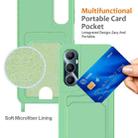 For Realme C65 4G Integrated Card Bag Solid Color Liquid Silicone Phone Case with Lanyard(Green) - 3