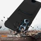 For Realme C65 4G Integrated Card Bag Solid Color Liquid Silicone Phone Case with Lanyard(Black) - 2