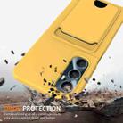 For Realme C65 4G Integrated Card Bag Solid Color Liquid Silicone Phone Case with Lanyard(Yellow) - 2