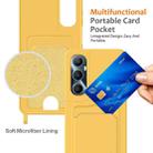 For Realme C65 4G Integrated Card Bag Solid Color Liquid Silicone Phone Case with Lanyard(Yellow) - 3