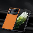 For Tecno Phantom V Fold Ultra-thin Plain Skin Leather Phone Case(Orange) - 2